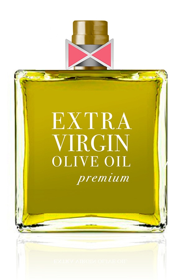 Extra Virgin Olive Oil Premium with non-drip neck ring in a bow tie shape Extra Virgin Olive Oil Premium with non-drip neck ring in a bow tie shape